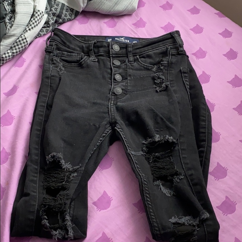 black ripped jeans